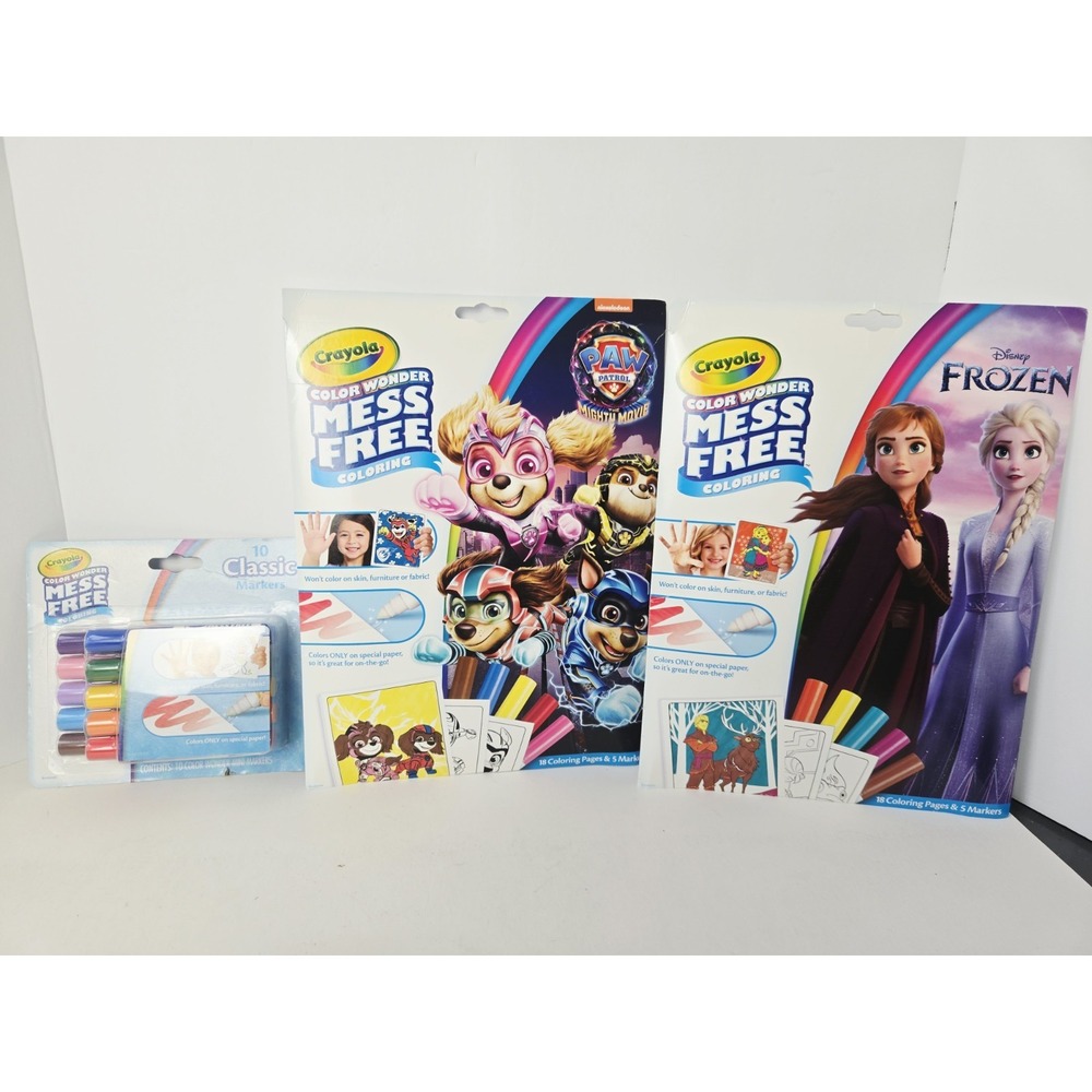 Crayola Color Wonder Mess Free Coloring Lot Paw Patrol Frozen + markers